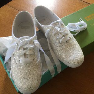 KATE SPADE x KEDS NY White Glitter Sneakers